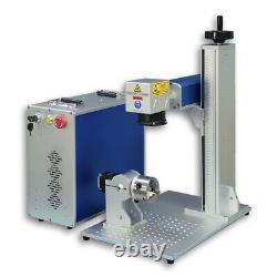 50W JPT Fiber Laser Engraver Laser Marking Machine with 100mm Rotary Axis