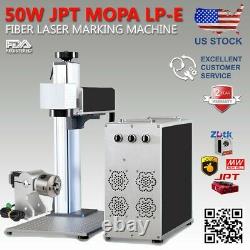 50W JPT Fiber Laser Marking 2 Lenses Easy Focus Rotary #80 LED Light US Support