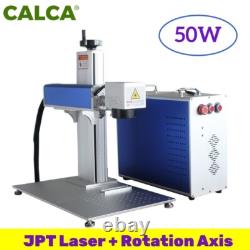 50W JPT Fiber Laser Marking Engraving Machine Fiber Laser Engraver with Rotary