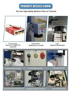 50W JPT Fiber Laser Marking Machine 125mm Rotary Axis 175mmCE&FDA Laser Engraver