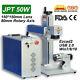 50w Jpt Fiber Laser Marking Machine 150x150mm Engraving Machine 80mm Rotary Axis