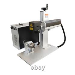 50W JPT Fiber Laser Marking Machine Engraver 220x220mm D80 Rotary Chuck EZCAD