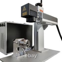 50W JPT Fiber Laser Marking Machine Engraver 220x220mm D80 Rotary Chuck EZCAD