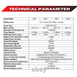 50W JPT Fiber Laser Marking Machine Engraver 220x220mm D80 Rotary Chuck EZCAD