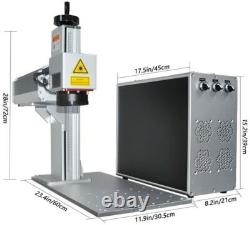 50W JPT Fiber Laser Marking Machine Engraver 220x220mm D80 Rotary Chuck EZCAD