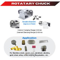 50W JPT Fiber Laser Marking Machine Engraver 220x220mm D80 Rotary Chuck EZCAD