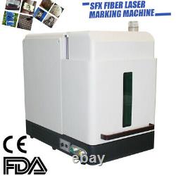 50W JPT Full Enclosed Fiber Laser Marking Machine Rotary Axis Included Engraver