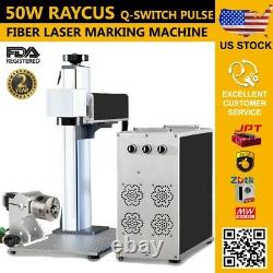 50W RAYCUS Fiber Laser Marking EZCAD2 BJJCZ Board Rotary Axis 2 Lenses US Stock
