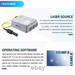 50W Raycus Fiber Laser Marking Engraving Machine Rotary Axis for Tumblers FDA CE
