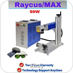 50W Raycus Fiber Laser Marking Machine 200x200mm Engraver with Rotary Chuck