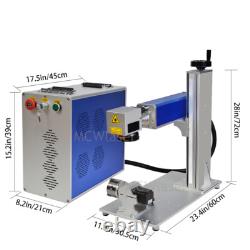 50W Raycus Fiber Laser Marking Machine 200x200mm Engraver with Rotary Chuck