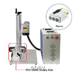 50W Raycus Fiber Laser Marking Machine 300300mm & 80mm Rotary Axis EzCad2