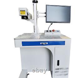 50W Raycus Fiber Laser Marking Machine Metal Engraving FDA CE 110+300mm Rotary