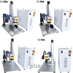 50W Raycus Fiber Laser Marking Machine Metal Laser Engraver Marker Rotary 2 Lens