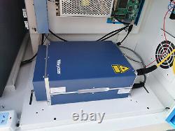 50W Raycus Fiber Laser Marking Machine Metal marking and cutting 80mm rotaryaxis