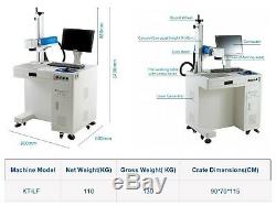 50W Raycus Fiber Laser Marking Machine with Rotary Axis for Metal Deep Engraving