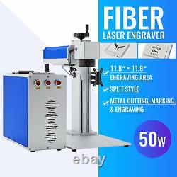 50W Split Fiber Laser Marker Cutter 12x12 Machine Metal Engraver with EzCad2