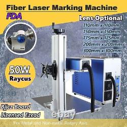 50W Split Fiber Laser Marking Engraving Machine with Rotary Axis & Raycus Laser