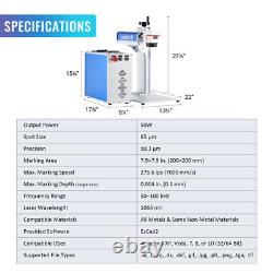 50W Split Fiber Laser Marking Machine Metal Steel Marker Engraver New