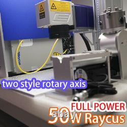 50W raycus fiber laser engraver marking machine engraving rotary axis ezcad us