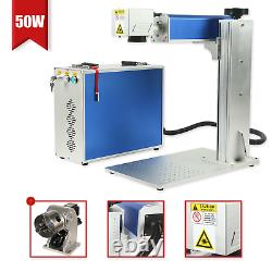 50w Fiber Laser Marking Machine Metal Engrave Engraving + Rotary Axis with EZCAD2