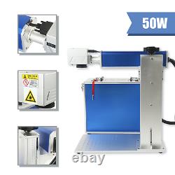 50w Fiber laser marking machine engraving Focus & Rotary Axis 2years warranty