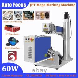 60W Auto Focus JPT Mopa M7 Fiber Laser Marking Machine With Steel Color Marking
