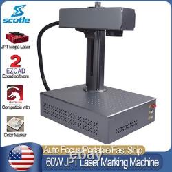 60W Auto Focus JPT Mopa Portable Fiber Laser Marking Machine Metal Engraving