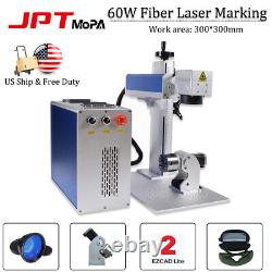 60W Fiber Laser Marking JPT M7 Mopa Laser Engraving Cutting Machine RotaryaxisUS