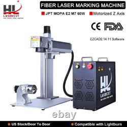 60W JPT E2 M7 Fiber Laser Marking Machine for Metal Steel Color Marking US Shi