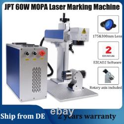 60W JPT E2 Mopa Fiber Laser Marking Machine Laser Engraver & Rotary Axis DE