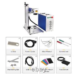60W JPT M7 200200 & 300300 mm Fiber Laser Marking Machine With D80 Rotary Axis