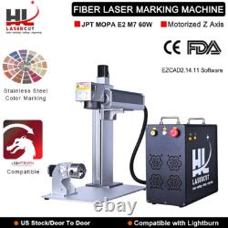 60W JPT M7 Fiber Laser Marking Machine F254&F430 Two Lens with Rotary Axis