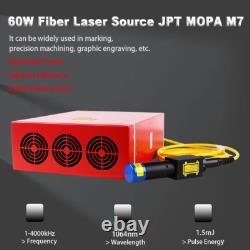 60W JPT M7 Fiber Laser Marking Machine F254&F430 Two Lens with Rotary Axis