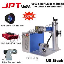 60W JPT M7 Mopa 300300mm /175175mm Fiber Laser Marking Rotary Machine For Gold
