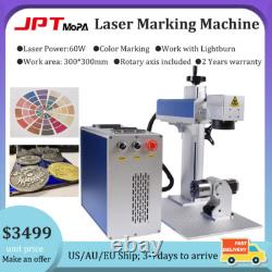 60W JPT M7 Mopa Fiber Laser Marking Engraver Machine Rotary For Gold Jewellery