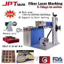 60W JPT M7 Mopa Fiber Laser Marking Rotary Machine For Gold Jewellery 175175mm