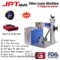 60W JPT M7 Mopa Fiber Laser Marking Rotary axis Ezcad Double Len Color Mark US