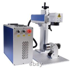60W JPT M7 Mopa Fiber Laser Marking Rotary axis Ezcad Double Len Color Mark US