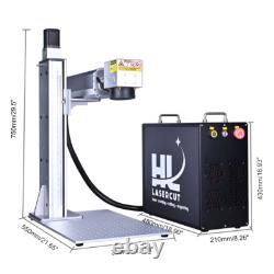 60W JPT MOPA M7 Fiber Laser Engrave Machine with 175x175mm 300x300mm Lens Rotary