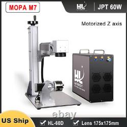 60W JPT MOPA M7 Fiber Laser Marking Machine 175X175 Lens with Rotary Axis