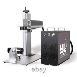 60W JPT MOPA M7 Fiber Laser Marking Machine 175X175 Lens with Rotary Axis
