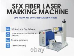 60W JPT MOPA M7 Fiber Laser Marking Machine Engraver 175mm Lens and 80mm Rotary