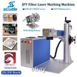 60W JPT MOPA M7 Fiber Laser Marking Machine Laser Engraver & Ring Rotary Axis
