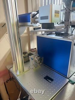 60W JPT Mopa Fiber Laser Engraver Color Marking 300x300mm+Rotary Axis CUM60C