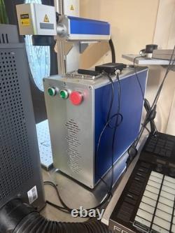 60W JPT Mopa Fiber Laser Engraver Color Marking 300x300mm+Rotary Axis CUM60C