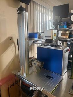60W JPT Mopa Fiber Laser Engraver Color Marking 300x300mm+Rotary Axis CUM60C