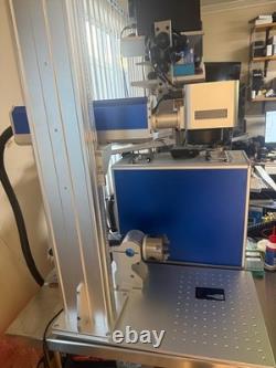 60W JPT Mopa Fiber Laser Engraver Color Marking 300x300mm+Rotary Axis CUM60C