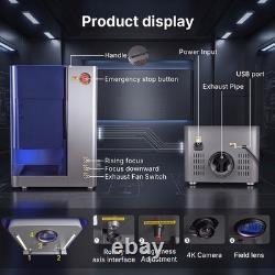 60W JPT Mopa Fiber Laser Marking Machine With Enclosed Cover Built-in Camera
