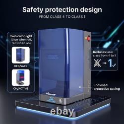 60W JPT Mopa Fiber Laser Marking Machine With Enclosed Cover Built-in Camera